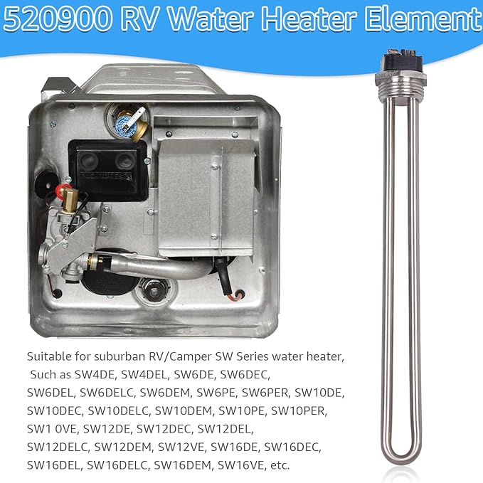 520900 232794 520789 RV Water Heater Element 1440W 120V Screw-in, Compatible with Atwood Suburban GC6AA GC10A GCH6A SW Series(1Set)