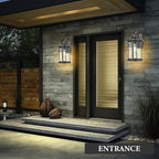 Darkaway 2 Pack Large Outdoor Porch Lights Wall Mount, 15inch Outdoor Light Fixtures Sconces Wall Lighting with Seeded Glass Exterior Lights for Patio Yard House Hallway Doorway Garage