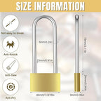12pcs Solid Brass Keyed Padlock, Small Yellow Gym Lock, Long Lock for Sheds Strong Padlock with Same Key for Luggage Toolbox (40mm 1-9/16")