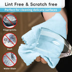 Microfiber Cleaning Cloths Roll, 75 Pack Tear Away Microfiber Towels Roll, 12" x 12" Lint Free Rags, Reusable Cleaning Cloths, Washable, Scratch Free,Ultra Absorbent Dish Rags(Blue)