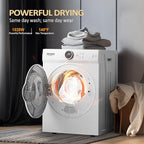 ROVSUN 1.8 Cu.Ft Portable Clothes Dryer, 1020W High End Front Load Electric Dryer, Compact Laundry Dryer with Electronic Screen Control & Stainless Steel Tub for Apartment, Home