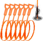 Drain Clog Remover, 25-Inch Drain Hair Removal Tool, Drain Hair Remover Plumbing Snake, Drain Cleaner Hair Clog Remover, Shower Drain Hair Catcher, Easy & Quik to Use on Most Drains - 6 Pack