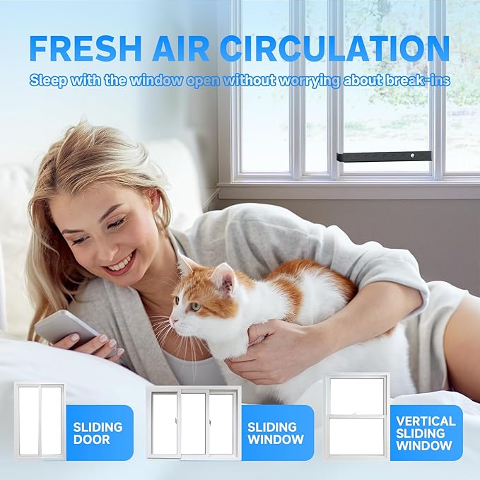 Adjustable Window Lock Bars Vertical, Small Window Bars Security Inside, Window Locks for Up and Down Windows, Window Ac Unit Ssecurity Bars Extends from 9.8-16.7 in -Black (Steel 4 Pcs)