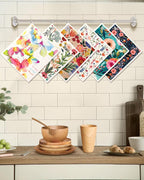 6 Pack Swedish Dishcloths for Kitchen - Reusable Dish Cloths for Washing Dishes Absorbent Cute Funny Kitchen Towels Cleaning Sponge, Floral Bird