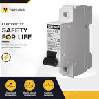 DC Circuit Breaker 25 Amp Solar Panel Disconnect Switch 12V-500V 1 Pole Miniature Solar Circuit Breaker for Outdoor PV Homes Battery, AC 110V DIN Rail MCB