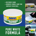 ABRO Superior Performance Car Polishing Compound for Oxidized Finishes, Buff, Shine, Smooth, & Clean, Scratch Remover for Vehicles, Boats, & Bikes - 10 oz.