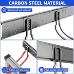 Shed Tool Organizer Wall Mount, 64inch Heavy Duty Garden Tool organizer Storage System, Easy Install With 10 Adjustable Hooks, For Garage, Basement, Shed, Workshop(Black)