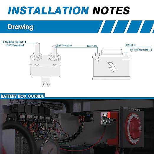 GLOSO Stud Type Auto Reset Circuit Breakers for Car Truck RV Automotive Marine Boat Trolling Motor & Custom Wiring Audio Battery Protection Crosswise Bracket, (T1) - 1 Pack (40A) E512