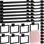 Gisafai 35 Pcs Bathroom Hardware Accessories Set 23.6 Inch Bath Towel Bar Kit Stainless Steel Bathroom Hardware Set Towel Racks Ring Hooks Paper Holder for Wall Mounted (Black)
