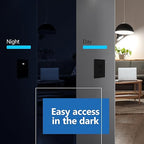 LIDER Minimalist Design Matte Finish Lighted Decorator Switch, Frameless Paddle Light Switch with Locator Light, Grounding Screw, 3-Way or Single Pole, 15A 120V, UL Listed, LS15-3W-BK, Black