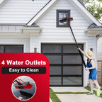 18FT Solar Panel Cleaning Brush & Squeegee Kit, Proffesional Window Washing Tool, 22in Wide Brush & 2 Dusting Brush, Water Fed Pole, Extendable Telescopic Pole for Roof Mounted Solar Panels