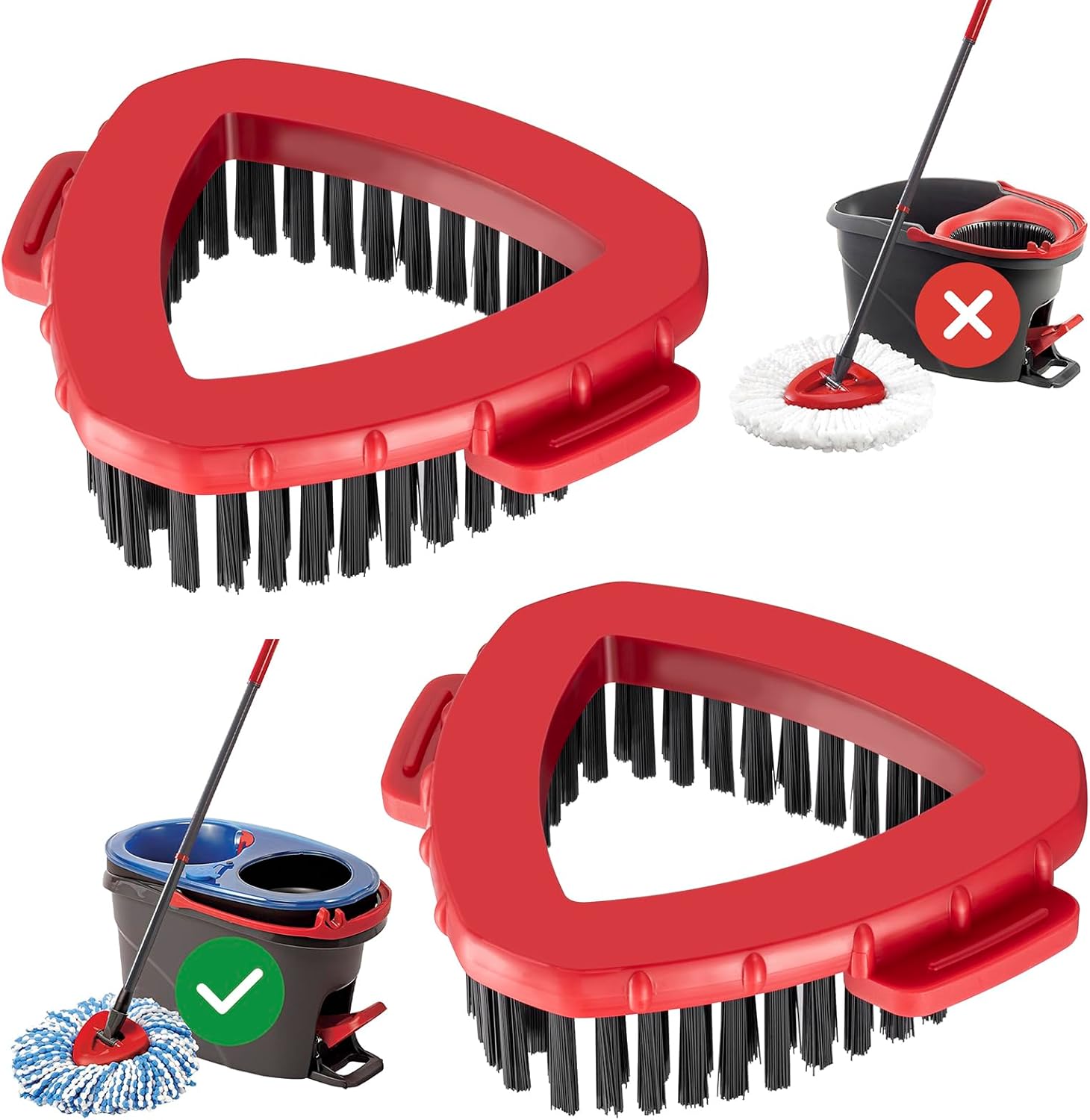 Spin Mop Replace Head Base Scrub Brush Head Replacement for O Ceda RinseClean 2 Tank System (2 Pack)