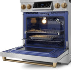 Gordon Ramsay by THOR Kitchen 30 Inch Professional Gas Range with Tilt Panel Touch Control in Stainless Steel/Bronze