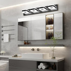 Tipace Black Bathroom Vanity Lights 4 Lights LED Modern Black Bathroom Light Fixture Over Mirror Acrylic Wall Lighting (White Light 5500K) with Rotatable Vanity Lights Heads