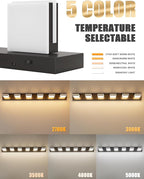 VOLISUN 5CCT Bathroom Light Fixtures Over Mirror, Dimmable, 360°Rotatable Head, 48 inch, 6 Light Bathroom Vanity Light Fixtures, Black LED Vanity Lights for Bathrooms-ETL Certificated