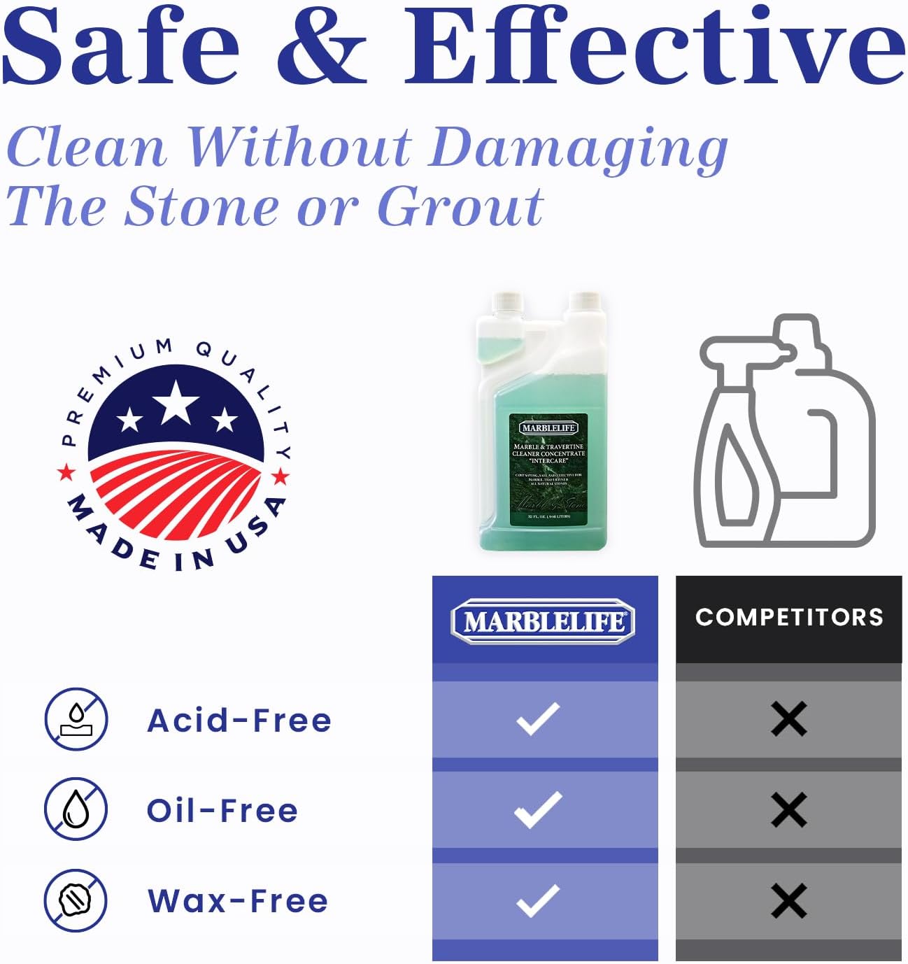 Marblelife Marble & Travertine Cleaner Concentrate Intercare, 32oz