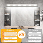 Ralbay 48inch Brushed Nickel Bathroom Vanity Light 6-Light Metal Acrylic Modern LED Bathroom Lighting Over Mirror