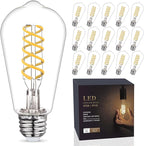 16 Pack Dimmable Vintage LED Edison Bulbs, E26 LED Bulb 60 Watt Equivalent, Neutral White 4000K, Antique Filament Decorative Light Bulbs, ST19 Edison Bulb 80+ CRI