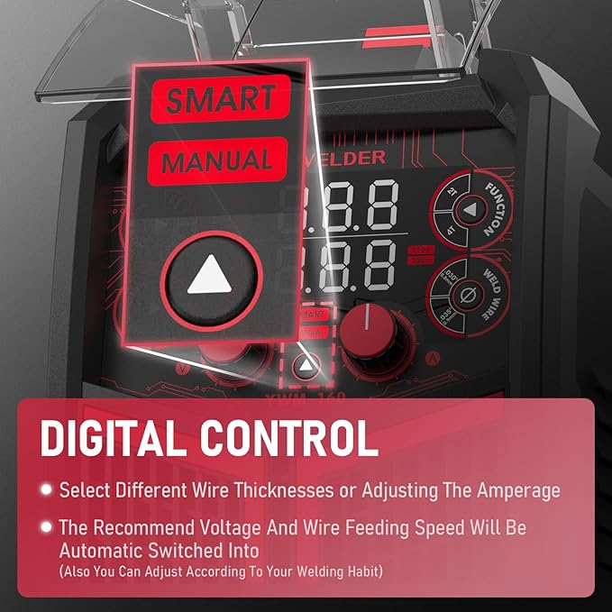 YESWELDER Gas Gasless 160A Multiprocess MIG Welder, Flux Core/MIG/Lift TIG/Stick ARC Welder 4 in 1 Welding Machine, Synergic Control 110V/220V Dual Voltage