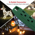 Clear Power 16 Gauge 3Prong Cords (3 Outlets, Green, 9 ft)