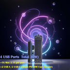 Surge Protector Power Strip Heavy Duty 10 ft Cord High Joules Protection (4800J)/18AC outlets/USBs (2A+2C PD20W)/1875W/15A,Flat Plug,Commercial,Industrial,Office,Home,College,Black,Insurance Coverage