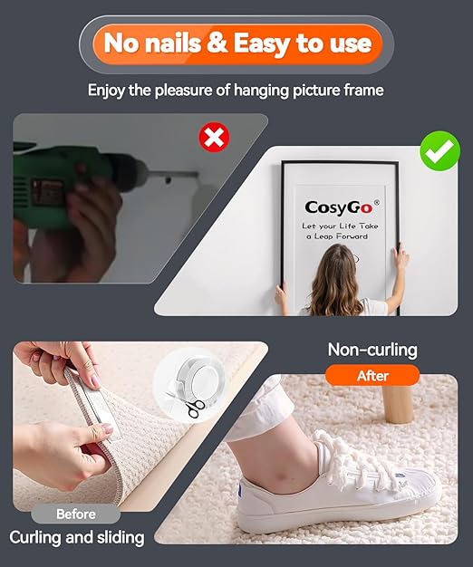 Strong Heavy Duty Double Sided Tape, 1.2" x 20FT Extra Large Clear & Tough Removable Nano Adhesive Tape for Wall Hanging Strip Poster Deco Rug (1/12" Thick)