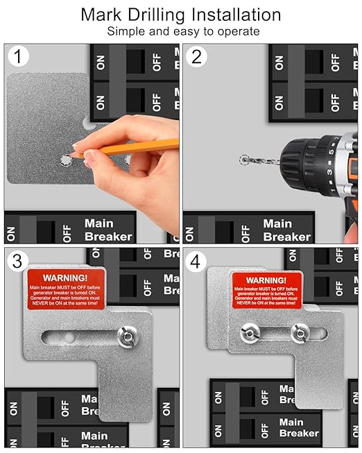 Generator Interlock Kit Fit for Siemens 100 Amp Murray 100 Amp Panel, 1 1/4" Spacing Between Main and Branch Breaker, Main Breaker Interlock Kit