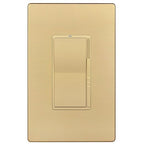 LIDER Dimmer Paddle Switch for Dimmable 300W LED/CFL Lights, 1-Pole or 3-Way, 120 V, Modern Upgrade, UL Listed, Screwless Wall Plate Included, Gold
