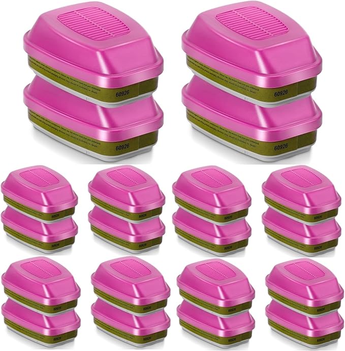 10 Pairs 60926 Filters, Respirator Filter 60926 Cartridges Against Organic Vapor, Acid Gases, Ammonia Methylamine, Formaldehyde Used in 6200 6502 6800 Series Respirator Mask