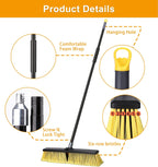 KeFanta 18 Inches Push Broom Outdoor- Heavy Duty Broom with 63" Long Handle for Deck Driveway Garage Yard Patio Warehouse Concrete Floor Cleaning
