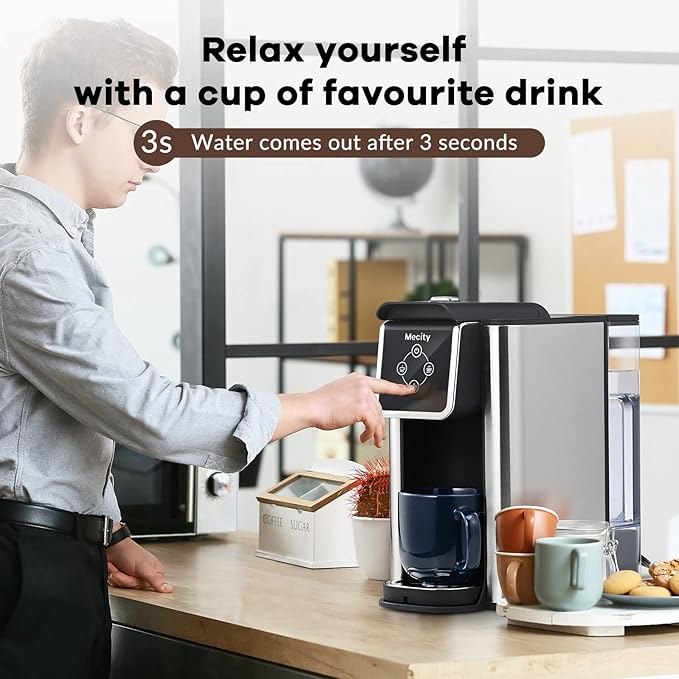 Mecity Coffee Maker 3 in 1 Single Serve Coffee Machine, Compatible with K cup Capsules, Instant Coffee Pot, Tea maker, 6,8,10 Oz Cup, Removable 50 Oz Water Reservoir, 120V 1150W