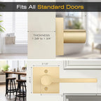 EHOMEWARE 1 Pack Gold Dummy Door Handle, Heavy Duty Single Sided Door Lever, Non Turning Interior Door Handles for Pull or Push Only