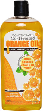 Cold Pressed Orange Oil Concentrate |12-ounce Professional Grade All-Purpose Citrus Cleaner, Degreaser & Pet Odor Eliminator Blend | Dilutes to 6 Gallons of Finished Product | Home and Outdoor Use