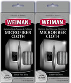 Weiman Microfiber Cloth for Stainless Steel, Safely Traps and Removes Dirt, Oil and Grime to Protect from Scratches 13.8" x 13.8" (Pack of 2)