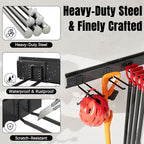 Garage Garden Tool Organizer Wall Mount, Heavy Duty Garage Tool Storage Rack 64 Inches, Max Load 440lb - Shovel, Rake, Folding Chair, Weed Eater Storage