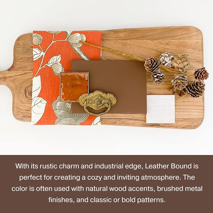 Country Chic All-in-One Chalk Paint for Furniture, Cabinets, Home Decor, Eco-Friendly, Matte Finish, Built-In Primer & Top Coat for Wood, Metal - Leather Bound (Chocolate Brown) - 8 oz (237 ml)