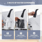 WEWE Black Kitchen Faucet with Soap Dispenser, Kitchen Sink Faucet with Pull Down Sprayer 3 Modes Stainless Steel Single Handle Single Hole Pull Out Matte Black Faucet for Bar Laundry RV Utility Sink