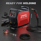 ARCCAPTAIN iControl MIG165 Pro MIG Welder 165A 120V 240V Gas MIG/Gasless Flux MIG/MMA Stick/Lift TIG/Spot Welding/Spool Gun Aluminum Welding Machine, 6 in 1 Professional Welder Machine, APP Control