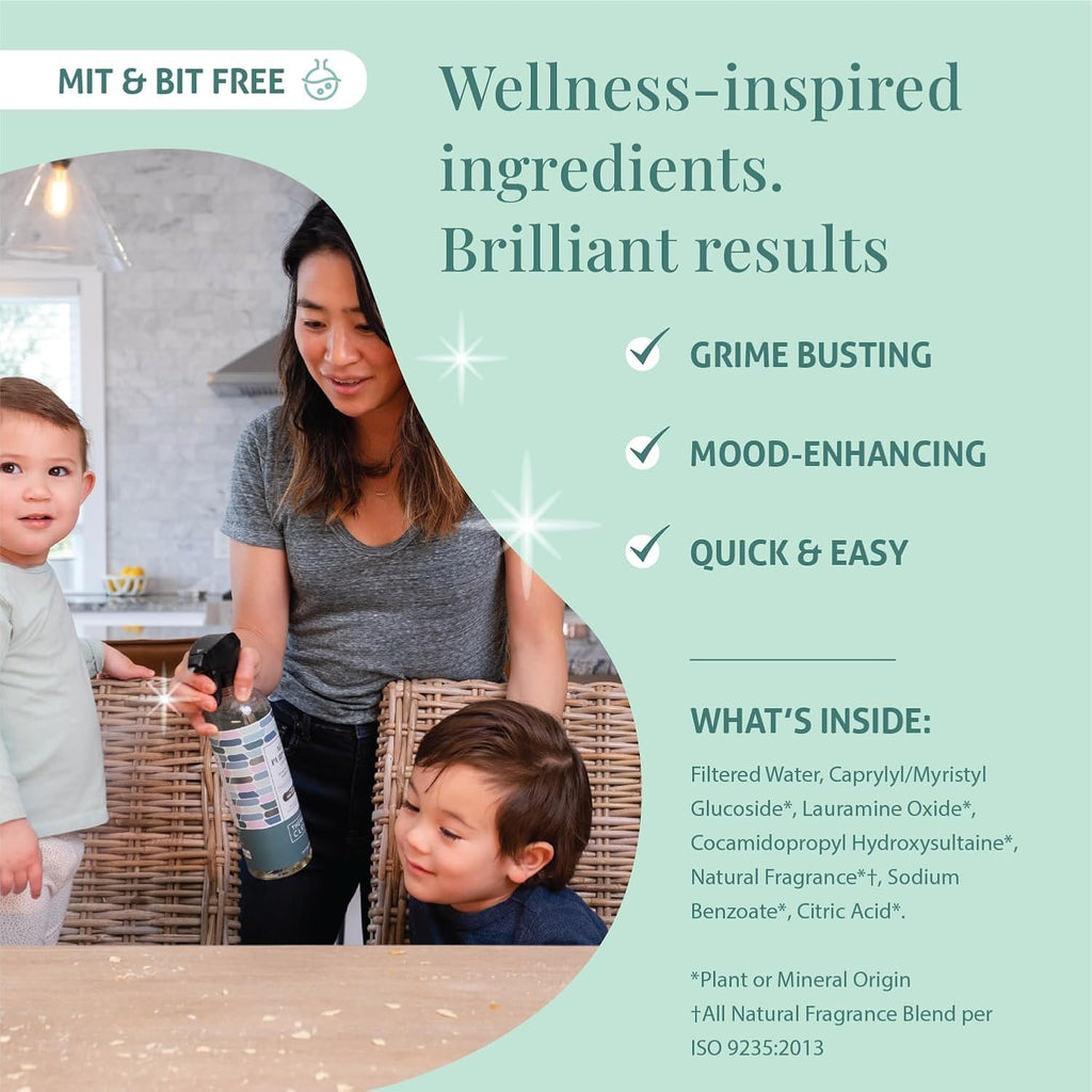 Therapy Clean All Purpose Cleaning Spray - Sea Salt & Eucalyptus 24 fl. oz (Pack of 3) - 100% Natural Scent, Kitchen Surface Counter, Surface Cleaner, Non Toxic All Purpose Cleaner Spray