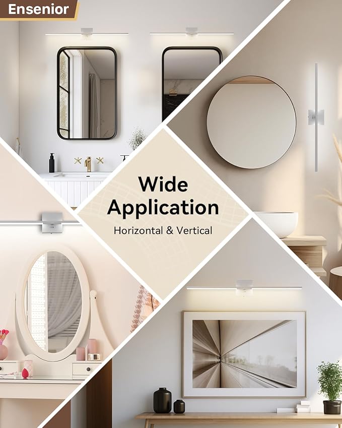 Ensenior Modern Bathroom Vanity Light 32 inch, Built-in Dimmer, 18.5W Dimmable 5CCT Led Bath Lights, Matte Grey Bar Vanity Light for Bathroom Mirror Cabinets Bedroom-FCC Certificated