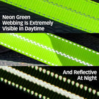VULCAN Complete Axle Strap Tie Down Kit with Snap Hook Ratchet Straps - High-Viz - Includes (4) 22 and (4) 36 Inch Axle Tie Downs, and (4) 8' Snap Hook Straps