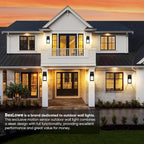 2-Pack Upgraded Motion Sensor Outdoor Wall Lights, 10.6” Small Dusk to Dawn Porch Lights Wall Sconce Lanterns, 3 Lighting Modes Exterior Lighting Fixtures, Black Outside Lights for House Front Door