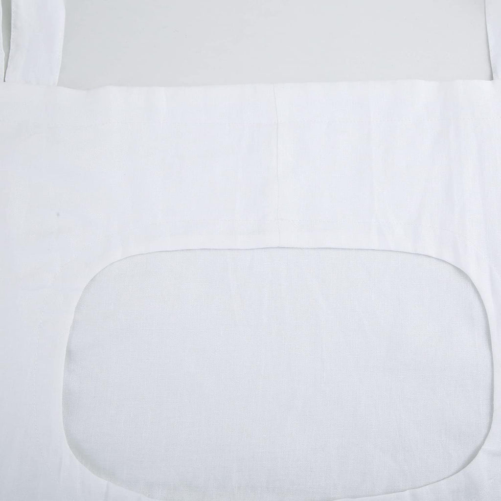 Amazhiyu 100% Linen Door Hanging Laundry Hamper Bag, 19x27 Inches (White)