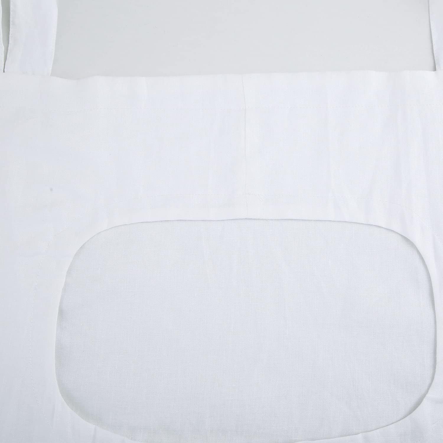 Amazhiyu 100% Linen Door Hanging Laundry Hamper Bag, 19x27 Inches (White)