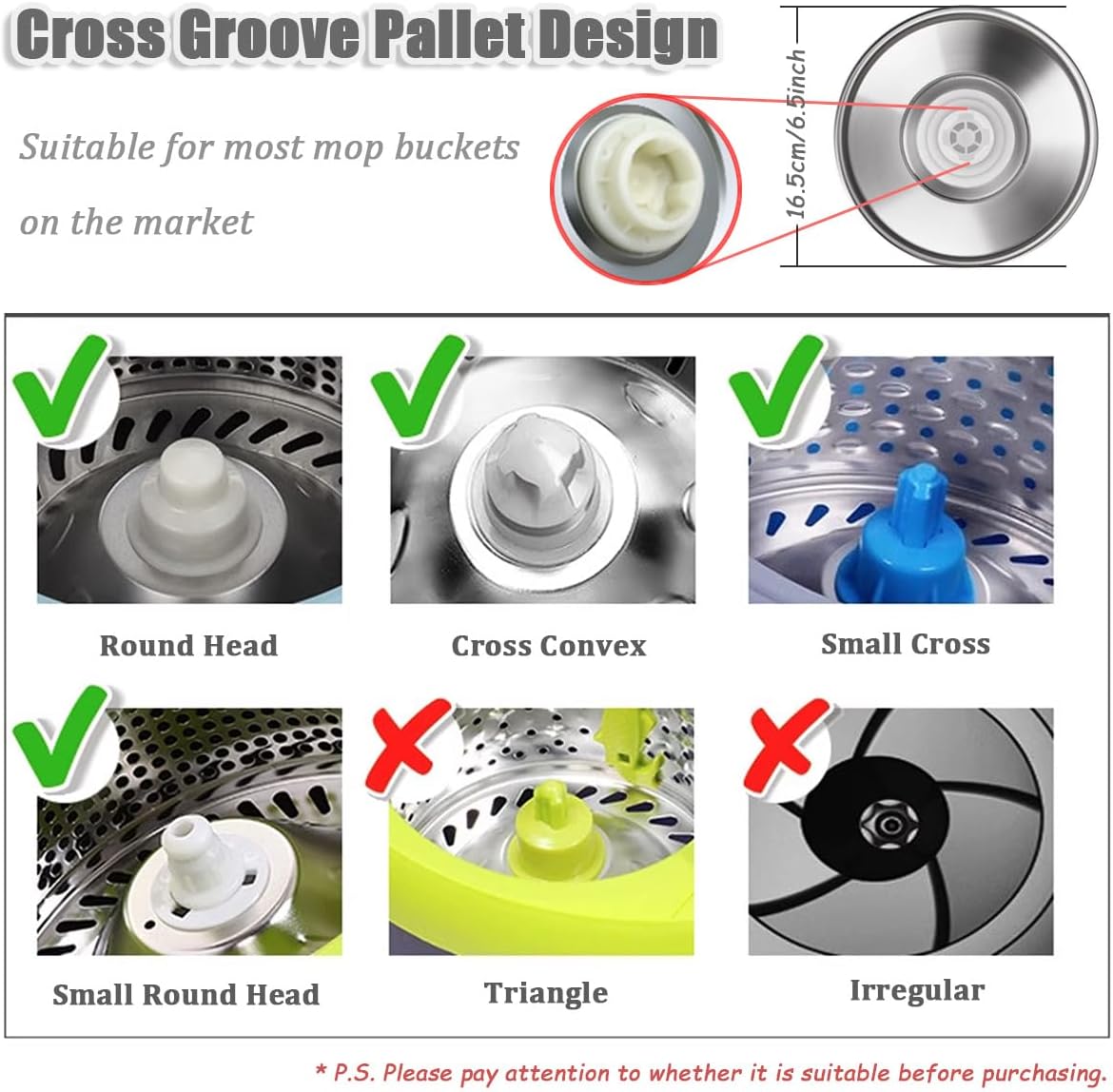 Extended Spin Mop Replacement Handle, Upgraded 60 inch 360 Degrees Rotating Telescopic Replacement Mop Stick with Stainless Steel Disc for Spin Mop Bucket Cleaning System(Blue)