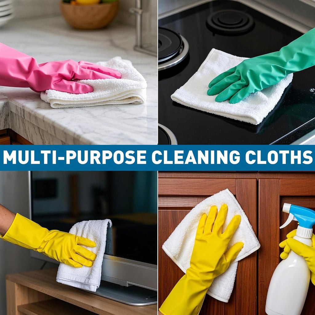 Microfiber Cleaning Cloths-400 Pack, Microfiber Towels Bulk, Towels for Cars, Cleaning Rags White (12x12 inches)