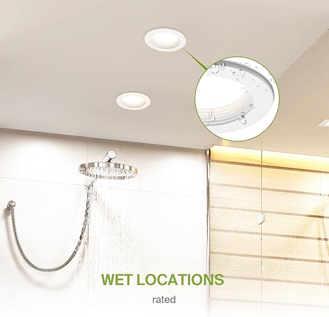 ASD 4 Inch Retrofit LED Recessed Lighting | Metal Trim White 10W 849LM 120V 2700K-5000K Adjustable Ceiling Downlights | Triac Dimmable Wet Rated Room Can Lights, ETL Energy Star, 6 Pack