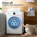 ROVSUN 1.8 Cu.Ft Portable Clothes Dryer, 1020W High End Front Load Electric Dryer, Compact Laundry Dryer with Electronic Screen Control & Stainless Steel Tub for Apartment, Home