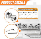 GASHER 25PCS Stainless Steel Internal Hex Thread Socket Pipe Plug Fitting 1/8" 1/4" 3/8" 1/2" 3/4" NPT Male