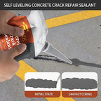 Concrete Crack Filler,2 Pack Cement Crack Sealant, High Elasticity Crack Filler Repair Sealer, Self Leveling Waterproof Caulking Glue Sealing Adhesive for Concrete Driveway, Patio, Sidewalk (Grey)
